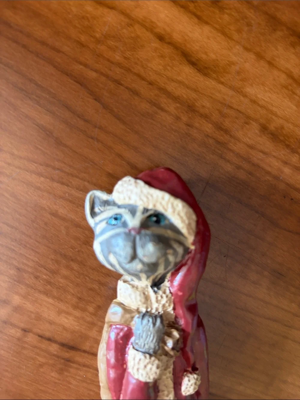 Kandy folk art Santa kitty cat figurine signed 1992